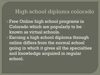 high school diploma colorado