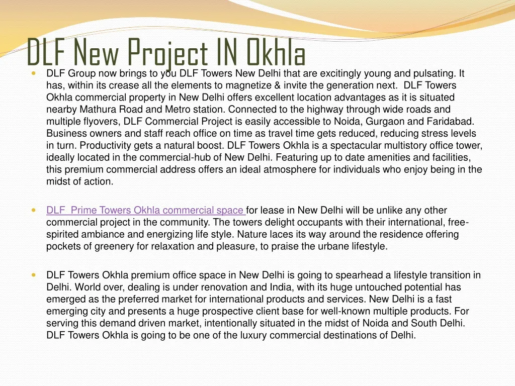 dlf new project in okhla