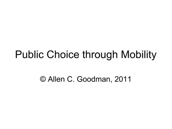 Public Choice through Mobility