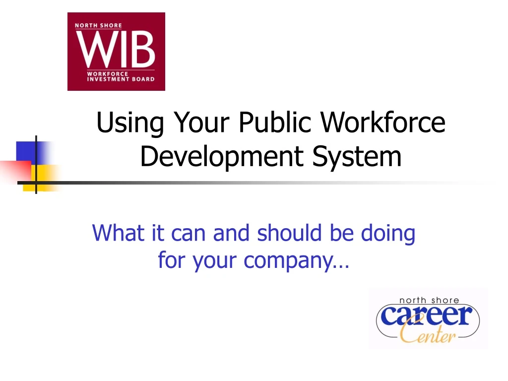 using your public workforce development system
