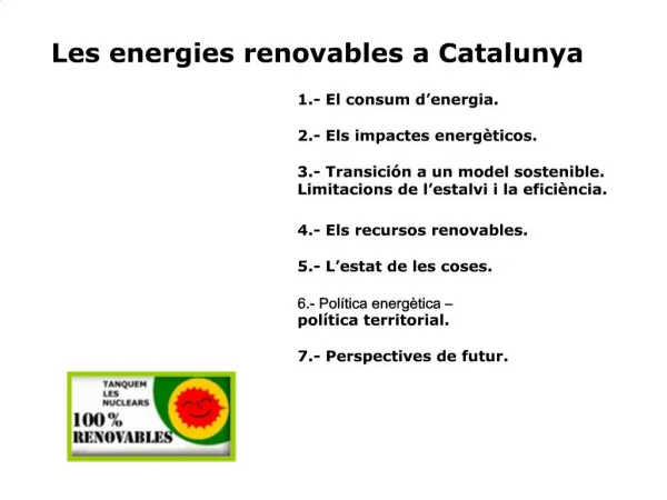 Les energies renovables a Catalunya