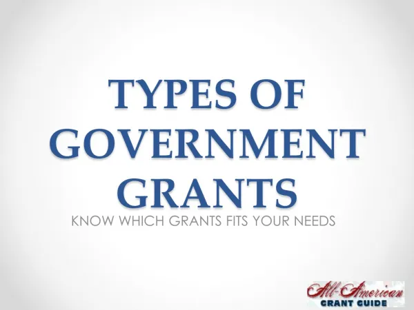 Types of Government and Federal Grants