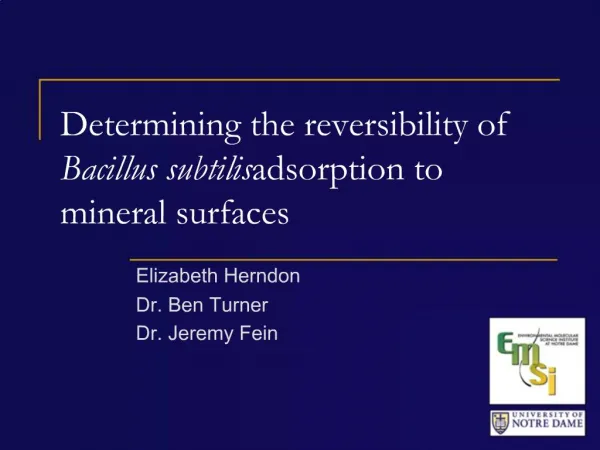 Determining the reversibility of Bacillus subtilis adsorption to mineral surfaces