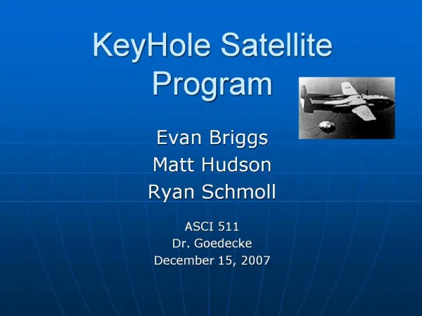 KeyHole Satellite Program