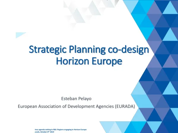 Strategic Planning co-design Horizon Europe