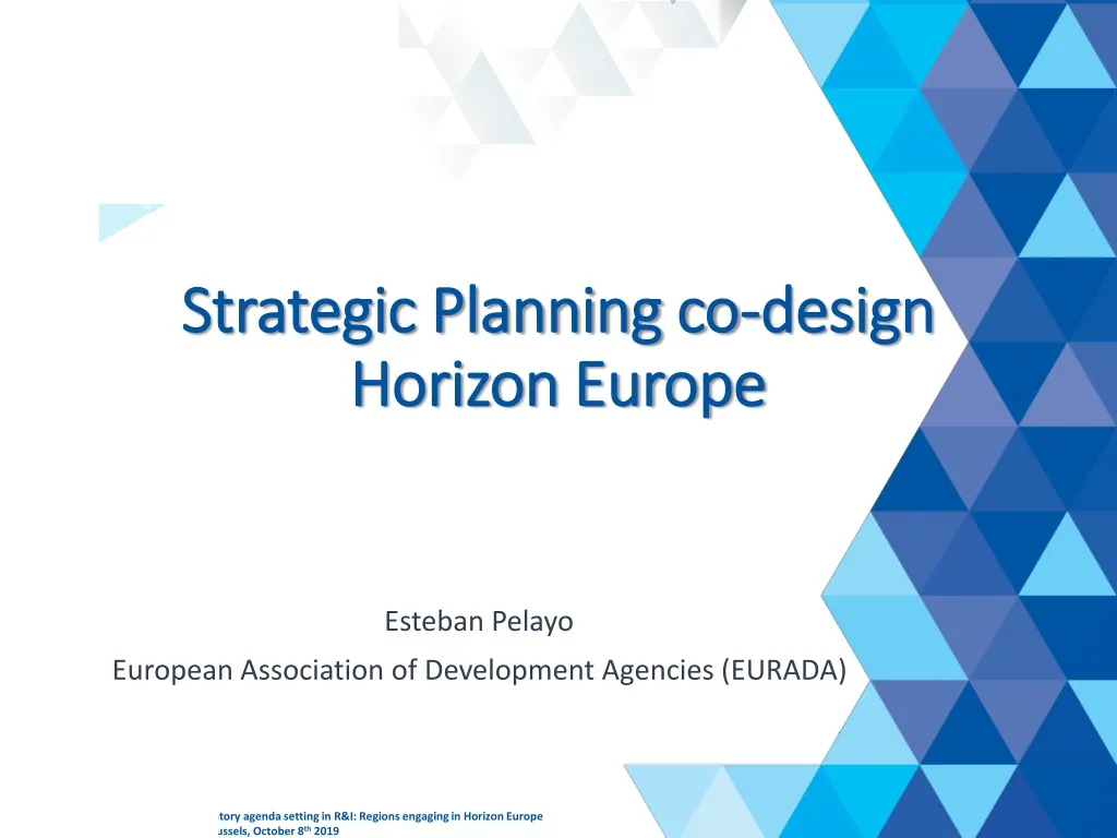 strategic planning co design horizon europe