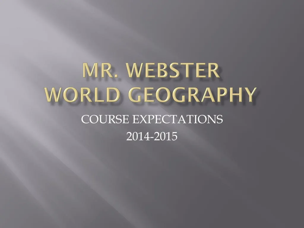 mr webster world geography