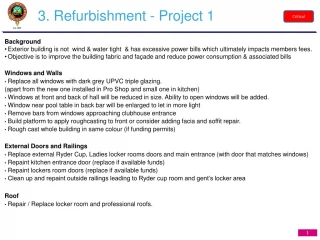 3. Refurbishment - Project 1 - slide 1