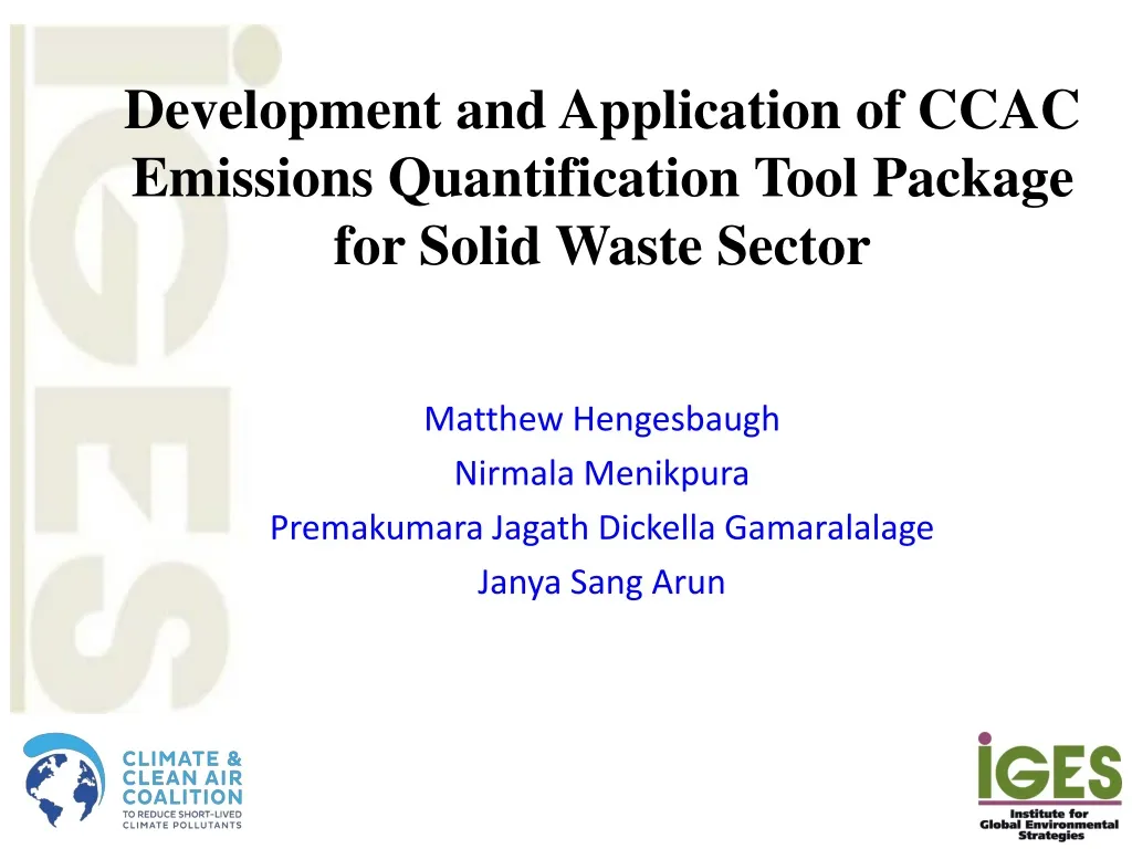 development and application of ccac emissions