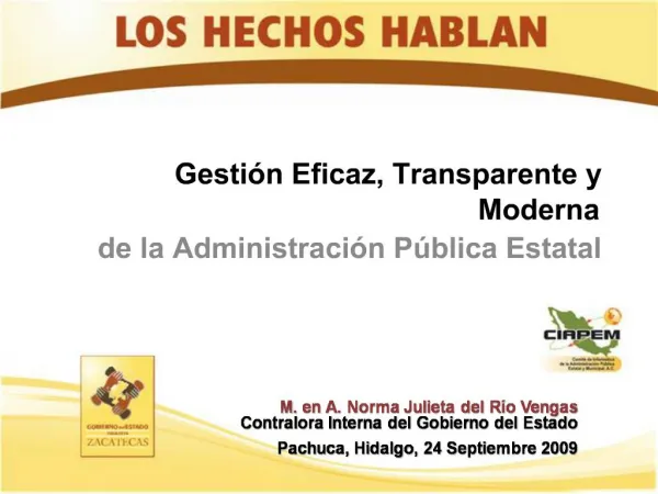 Gesti n Eficaz, Transparente y Moderna