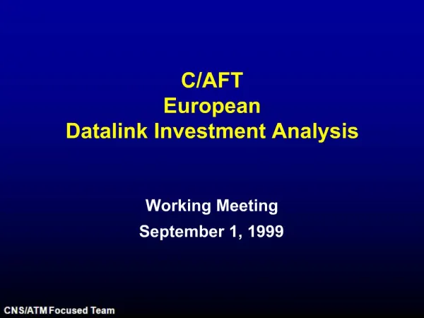 Working Meeting September 1, 1999