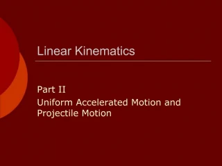 Linear Kinematics - slide 1