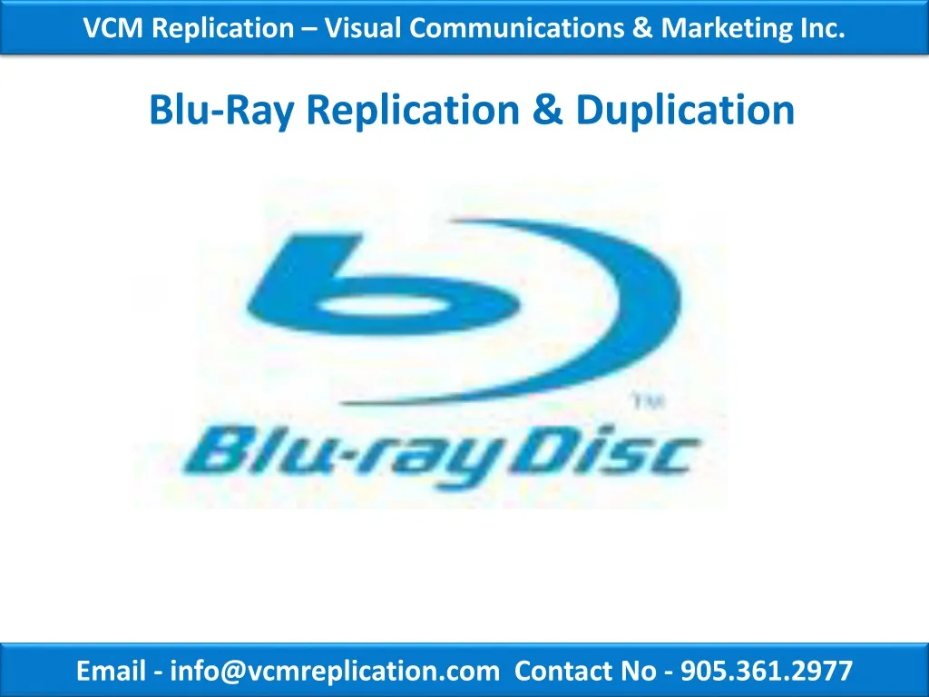 blu ray replication duplication