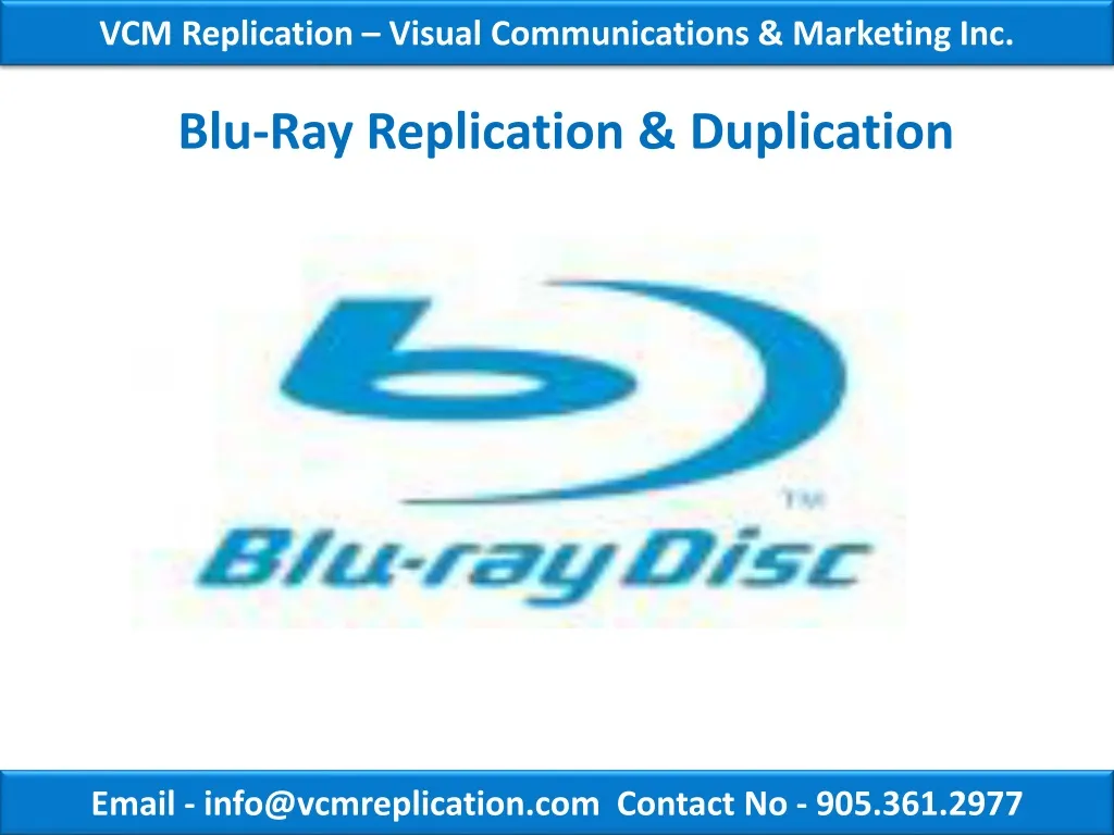 blu ray replication duplication