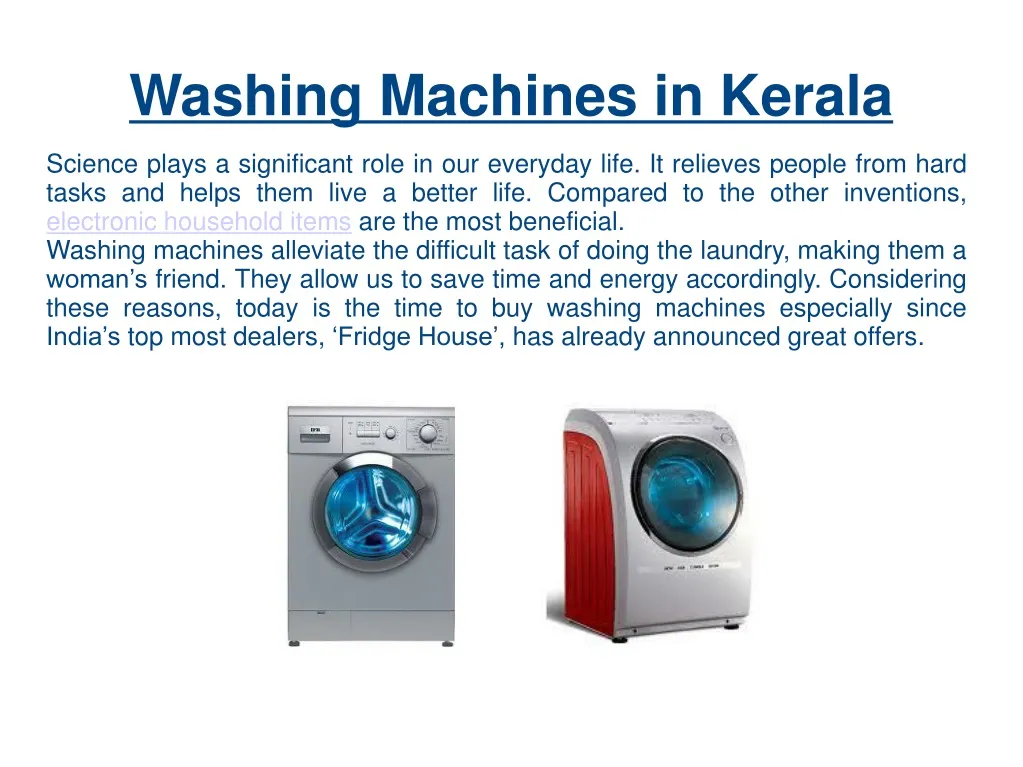 washing machines in kerala