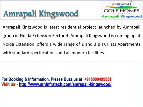 Sale Residential Apartment By Amrapali Kingswood Noida