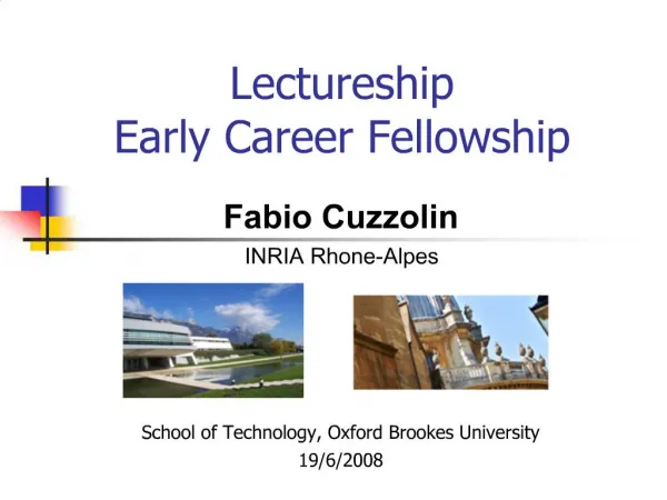 Lectureship Early Career Fellowship