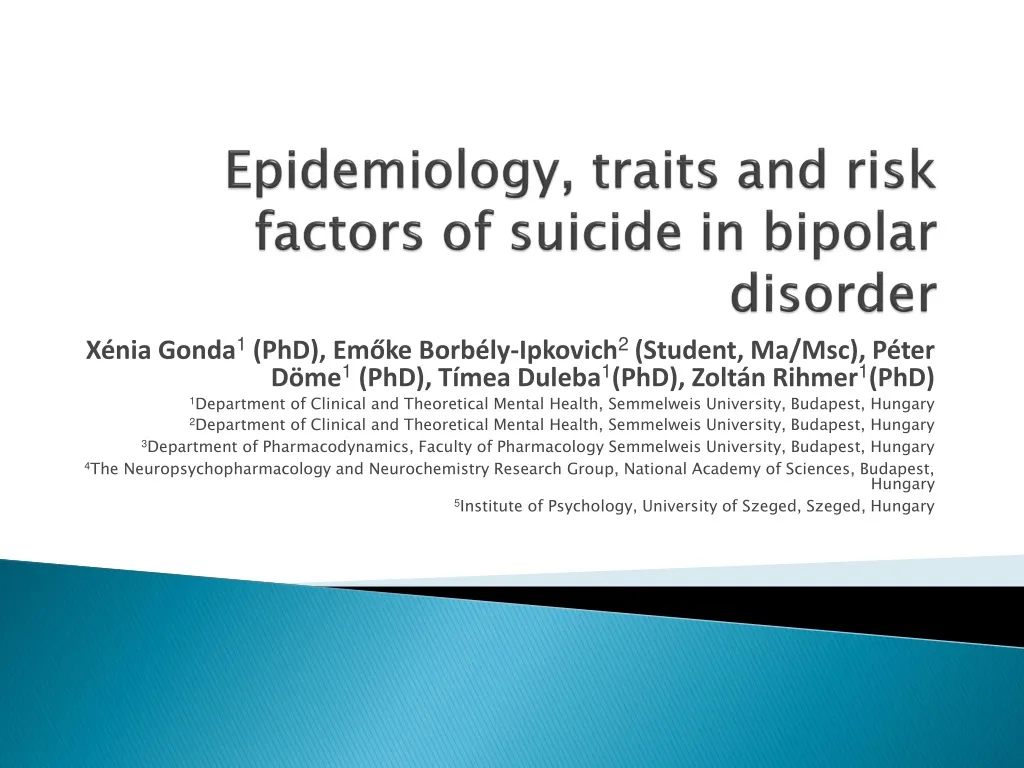 epidemiology traits and risk factors of suicide in bipolar disorder