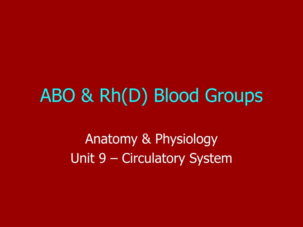 abo rh d blood groups