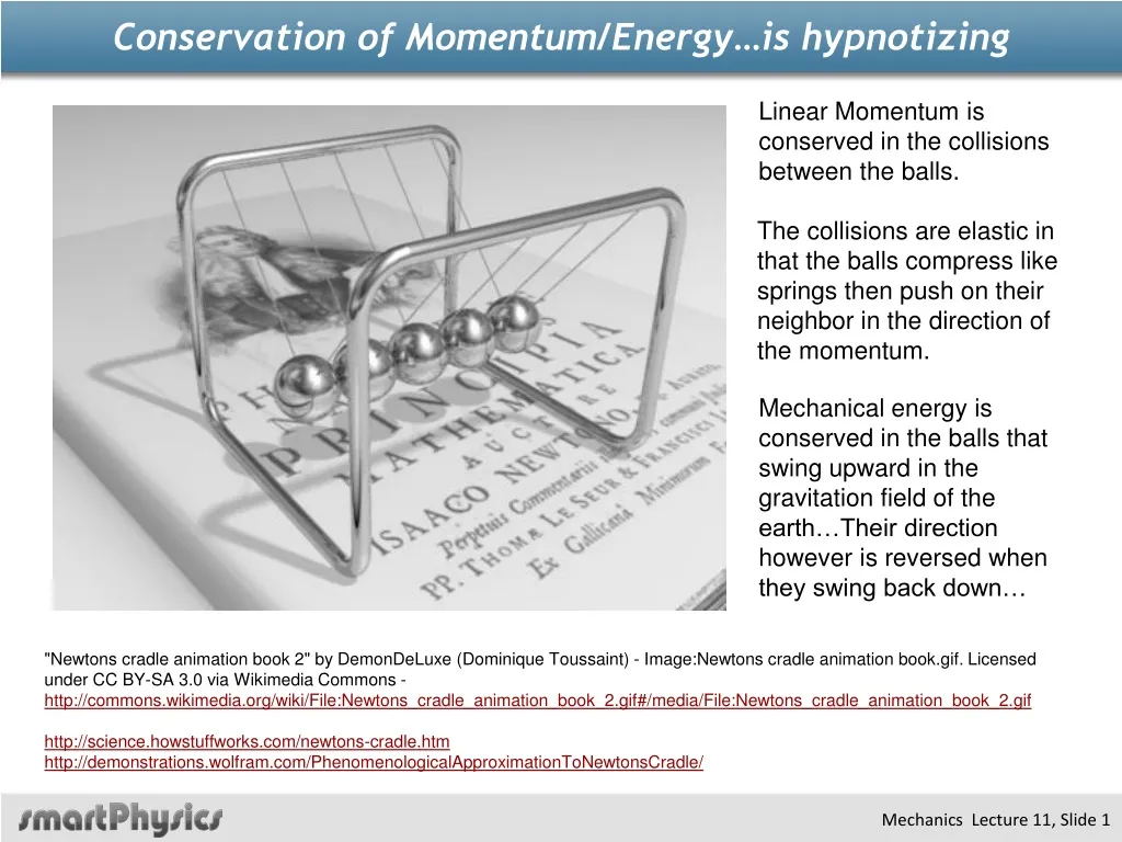 conservation of momentum energy is hypnotizing