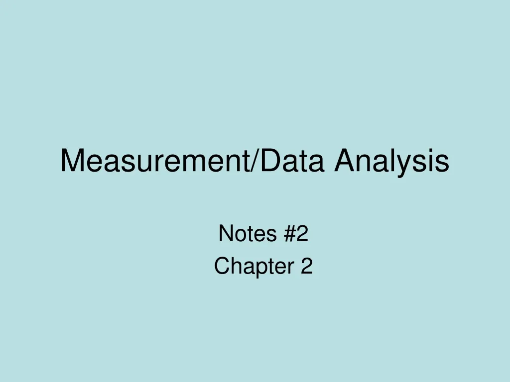 measurement data analysis
