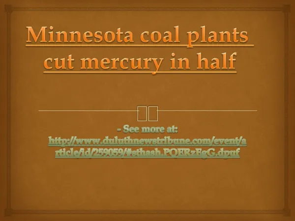 Minnesota coal plants cut mercury in half