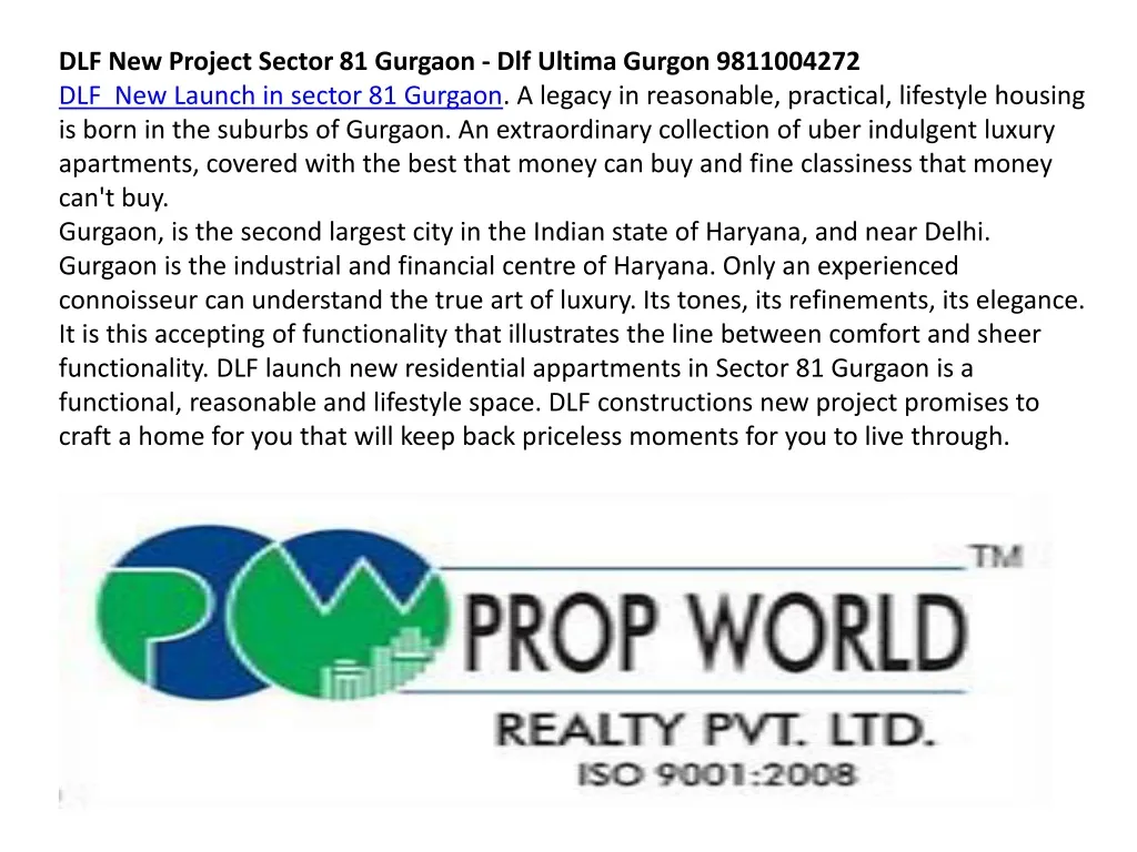 dlf new project sector 81 gurgaon dlf ultima