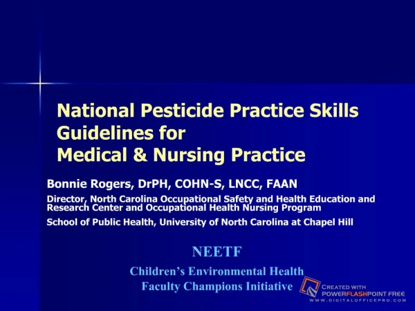 National Pesticide Practice Skills Guidelines for