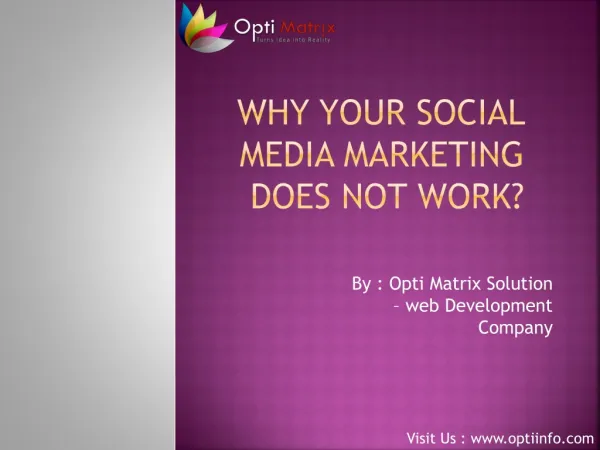 Why Your Social Media Marketing Does Not Work
