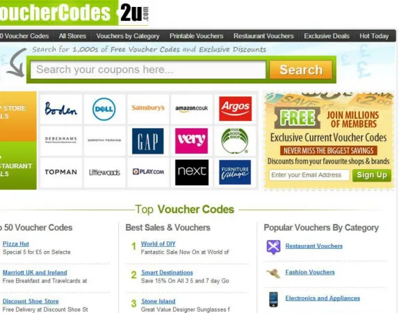 Voucher Codes, Promotional Codes, Discount Vouchers UK