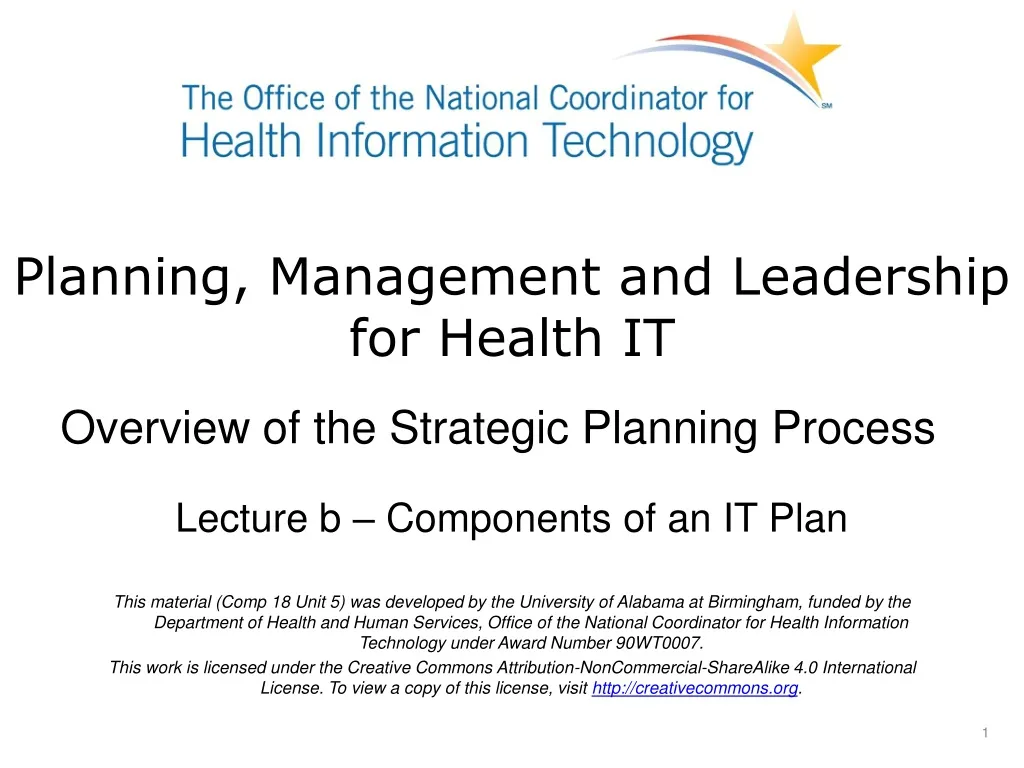 planning management and leadership for health it
