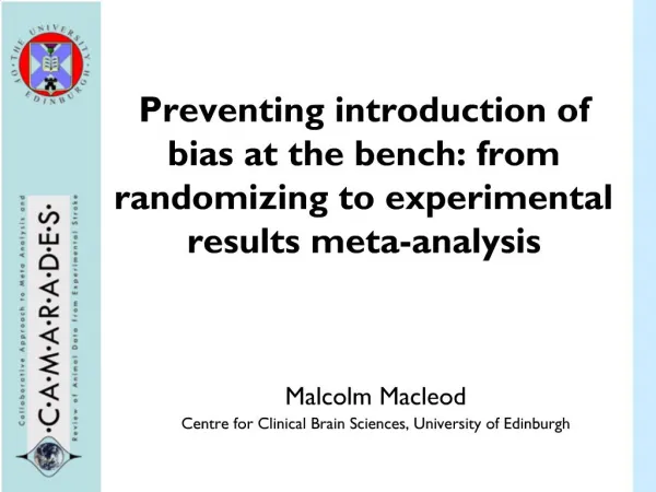 Preventing introduction of bias at the bench: from randomizing to experimental results meta-analysis