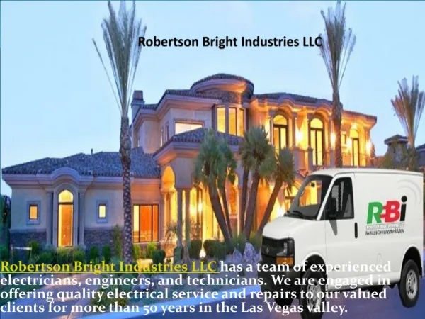 Robertson Bright Providing Commercial and Residential Elect