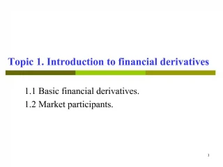 Topic 1. Introduction to financial derivatives