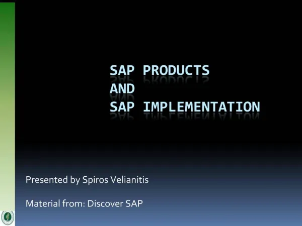 SAP Products and sap implementation