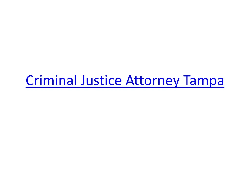criminal justice attorney tampa