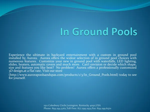 In Ground Pools