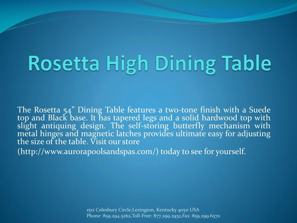 rosetta high dining table