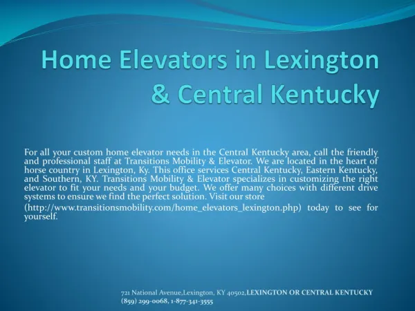 Home elevators lexington ky