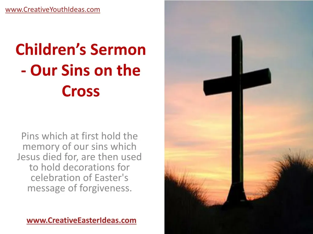 children s sermon our sins on the cross