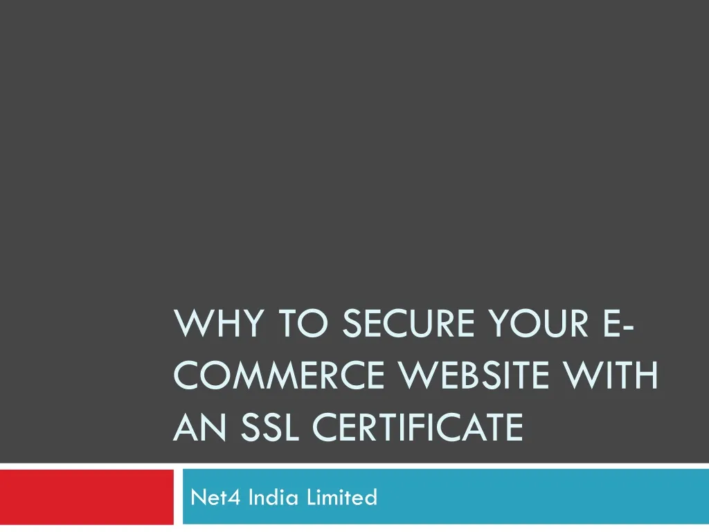 why to secure your e commerce website with an ssl certificate