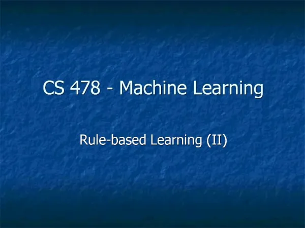 CS 478 - Machine Learning