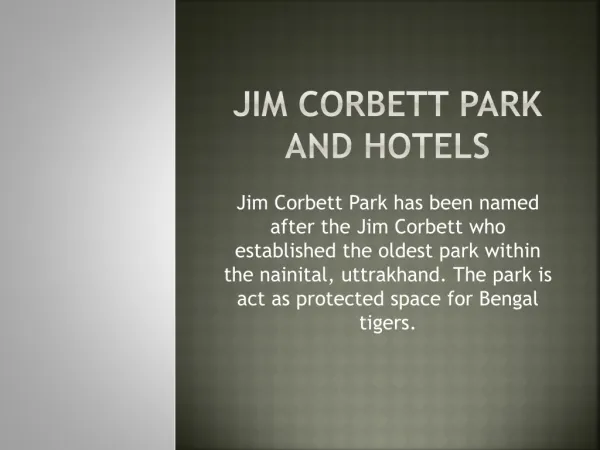 Jim Corbett hotels and resort booking