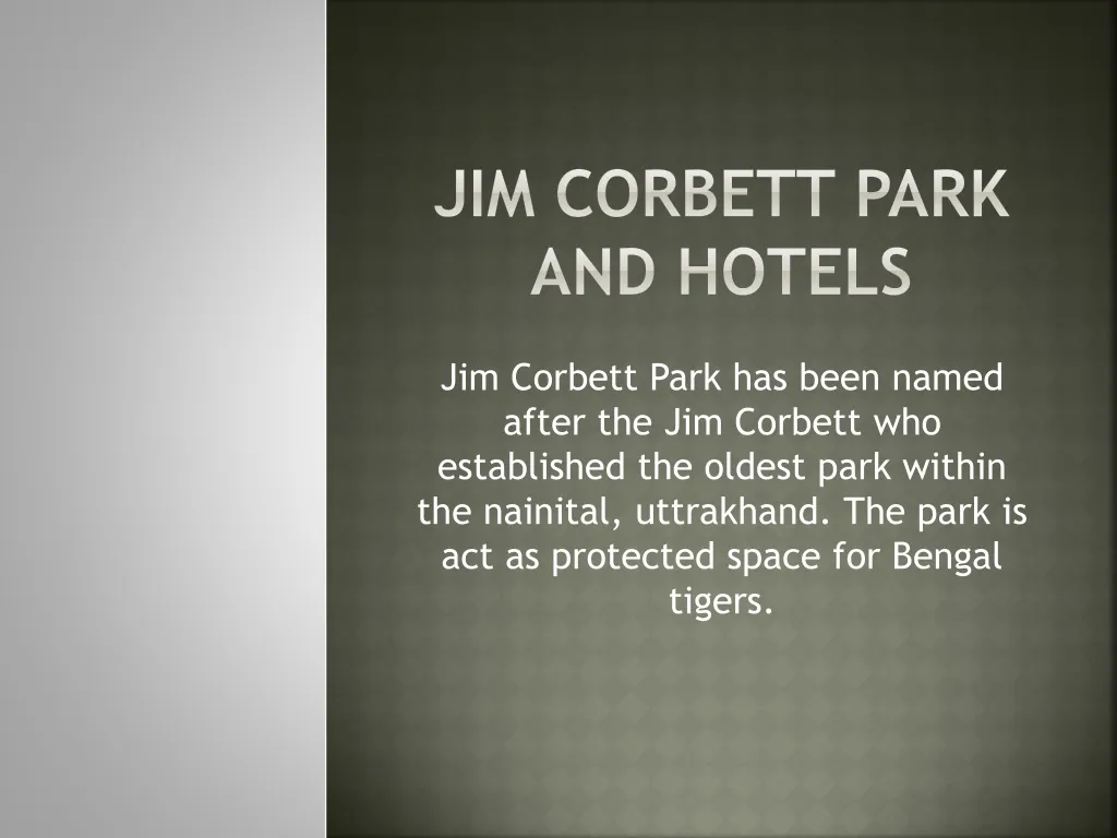 jim corbett park and hotels