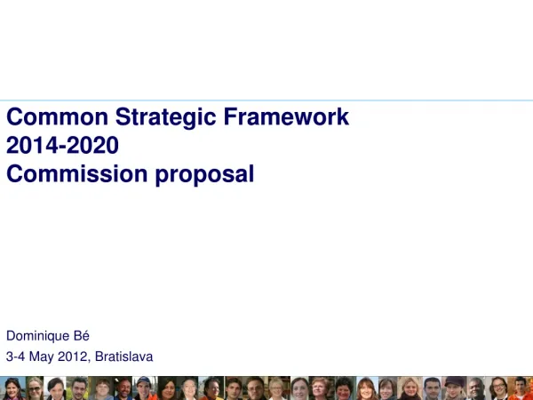Common Strategic Framework 2014-2020 Commission proposal