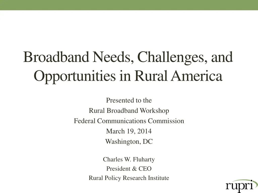 broadband needs challenges and opportunities in rural america