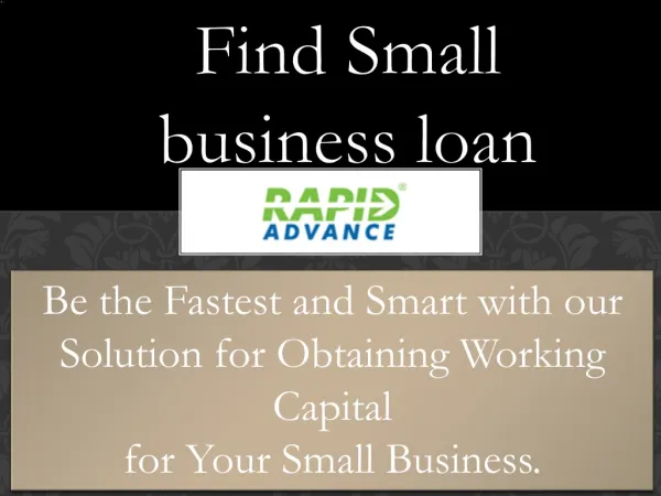 Find Small business loan