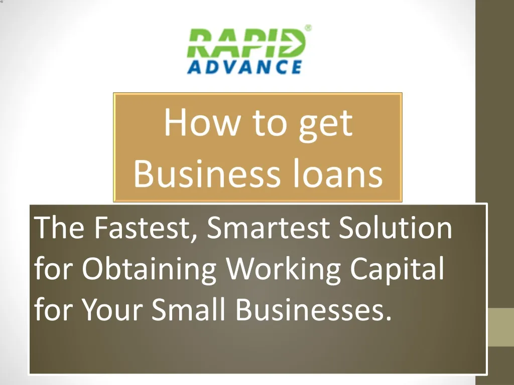 how to get business loans