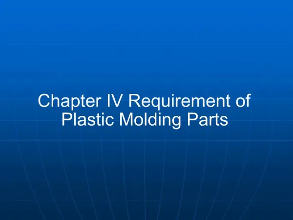 Chapter Requirement of Plastic Molding Parts