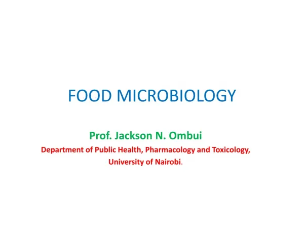 FOOD MICROBIOLOGY